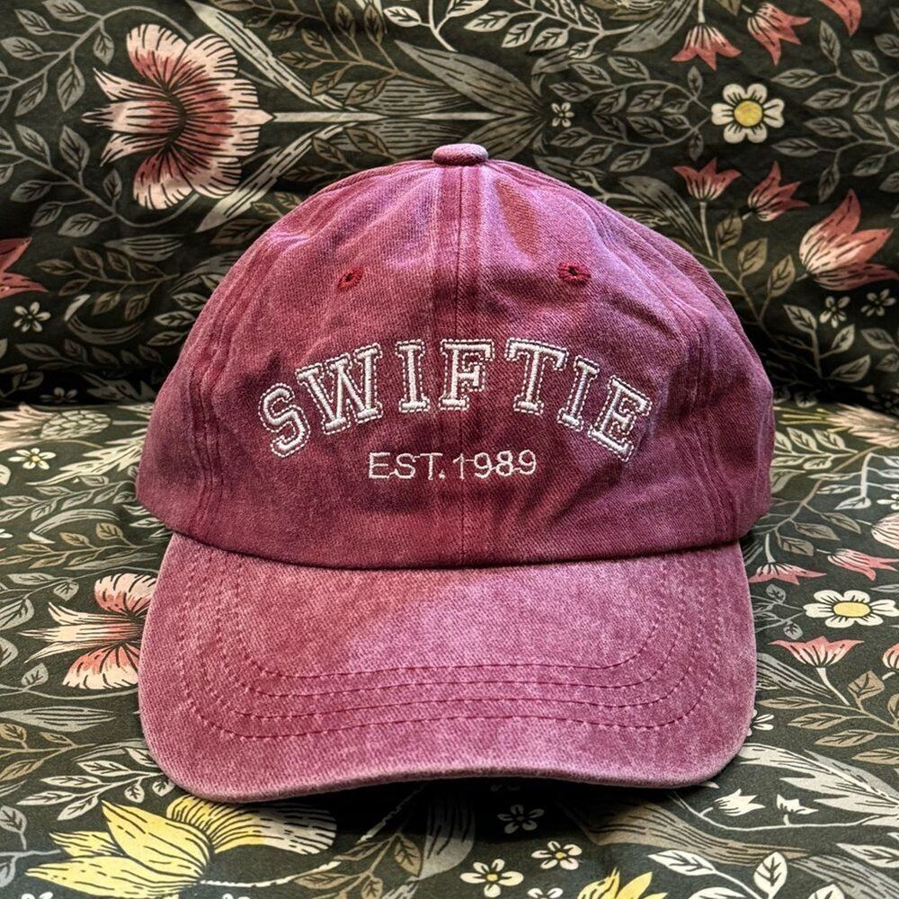 Swiftie Est. 1989 Dad Hat Taylor Swift TTPD Embroidered Red & White Baseball Cap